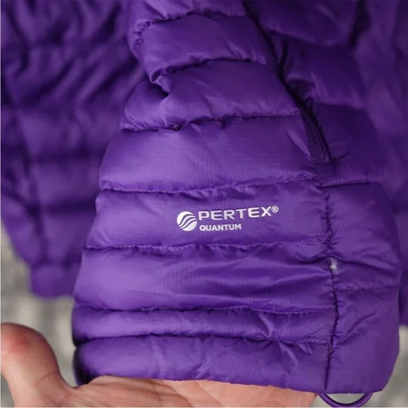 RAB NIKWAX Microlight Down Puffer Alpine Hooded Jacket Coat Size M Purple - Picture 11 of 14